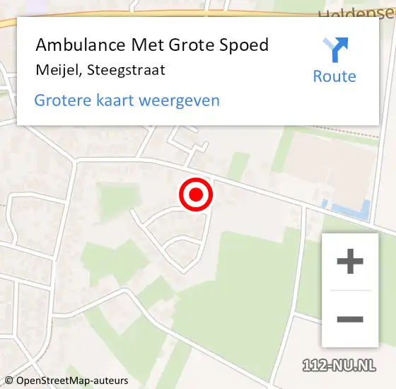 Locatie op kaart van de 112 melding: Ambulance Met Grote Spoed Naar Meijel, Steegstraat op 21 november 2014 16:26