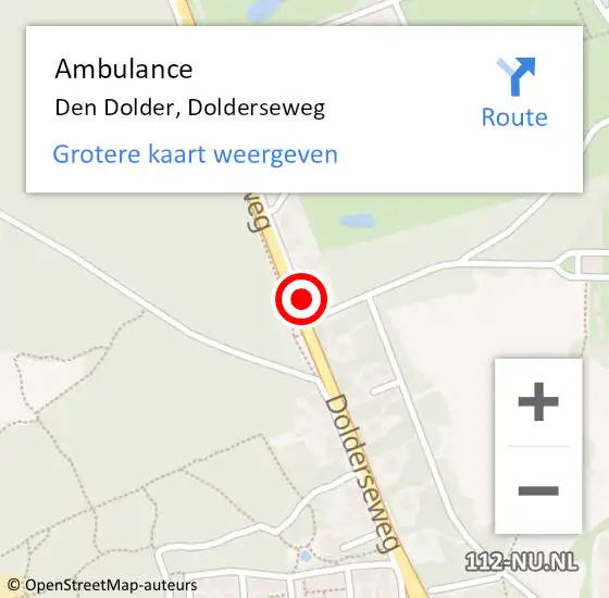 Locatie op kaart van de 112 melding: Ambulance Den Dolder, Dolderseweg op 21 november 2014 16:34