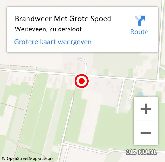 Locatie op kaart van de 112 melding: Brandweer Met Grote Spoed Naar Weiteveen, Zuidersloot op 21 november 2014 16:58