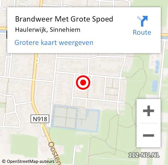 Locatie op kaart van de 112 melding: Brandweer Met Grote Spoed Naar Haulerwijk, Sinnehiem op 21 november 2014 17:07