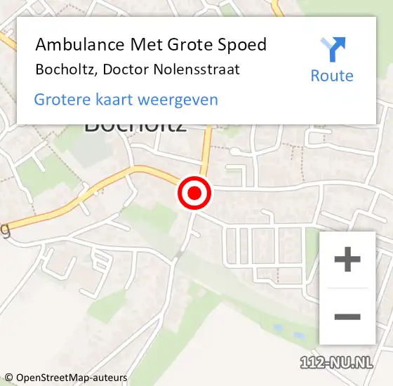 Locatie op kaart van de 112 melding: Ambulance Met Grote Spoed Naar Bocholtz, Doctor Nolensstraat op 21 november 2014 21:02