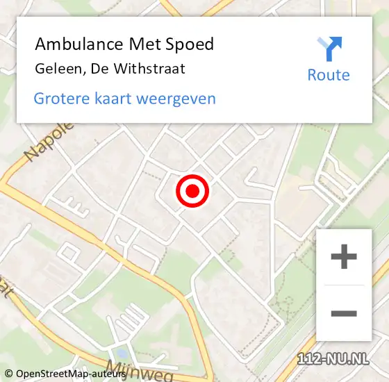 Locatie op kaart van de 112 melding: Ambulance Met Spoed Naar Geleen, De Withstraat op 21 november 2014 21:24