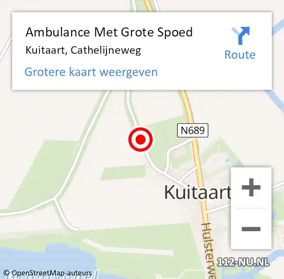 Locatie op kaart van de 112 melding: Ambulance Met Grote Spoed Naar Kuitaart, Cathelijneweg op 21 november 2014 22:02