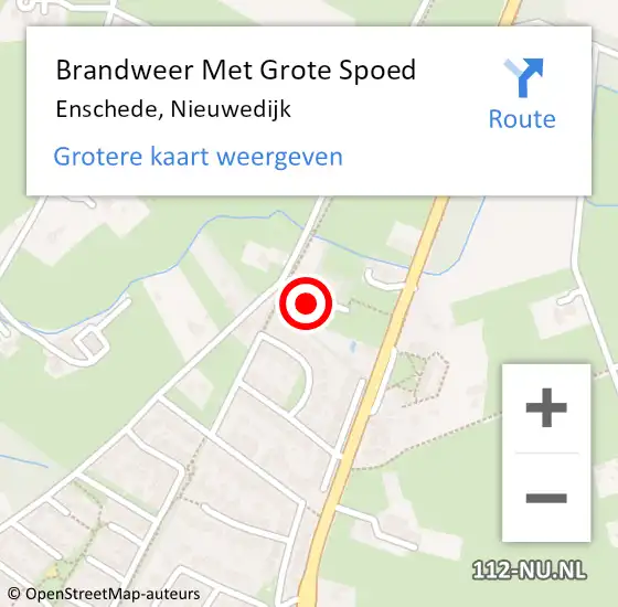 Locatie op kaart van de 112 melding: Brandweer Met Grote Spoed Naar Enschede, Nieuwedijk op 21 november 2014 23:22