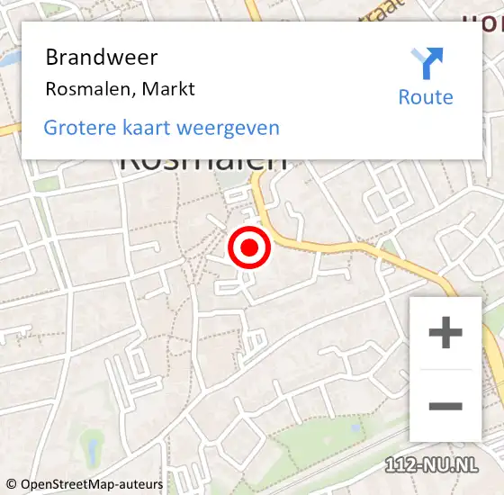 Locatie op kaart van de 112 melding: Brandweer Rosmalen, Markt op 21 november 2014 23:53