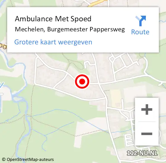 Locatie op kaart van de 112 melding: Ambulance Met Spoed Naar Mechelen, Burgemeester Pappersweg op 22 november 2014 00:24