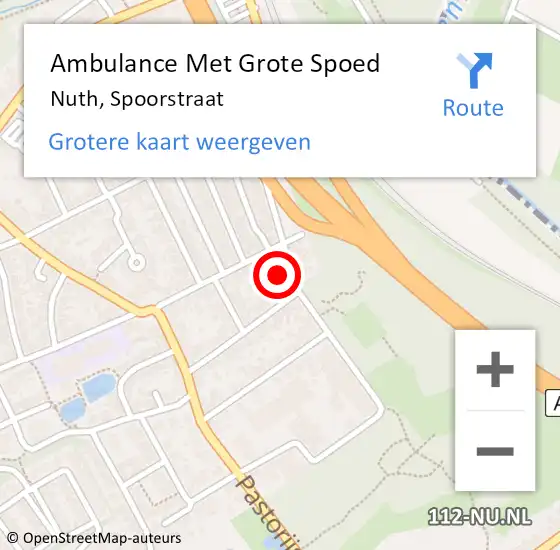 Locatie op kaart van de 112 melding: Ambulance Met Grote Spoed Naar Nuth, Spoorstraat op 22 november 2014 08:56