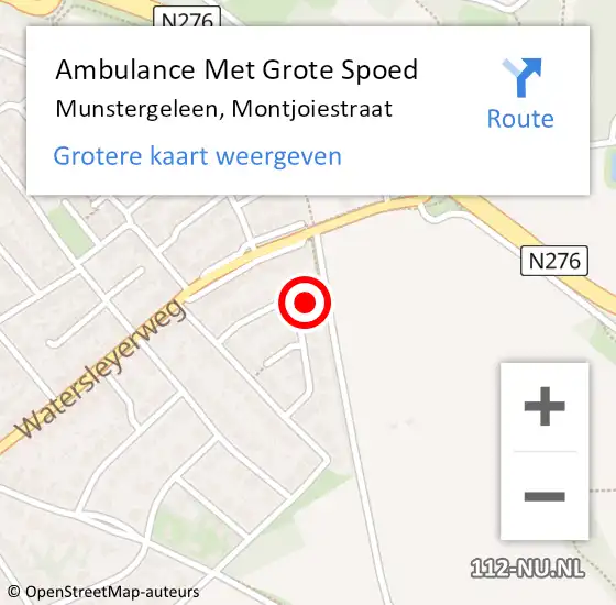 Locatie op kaart van de 112 melding: Ambulance Met Grote Spoed Naar Munstergeleen, Montjoiestraat op 22 november 2014 09:07
