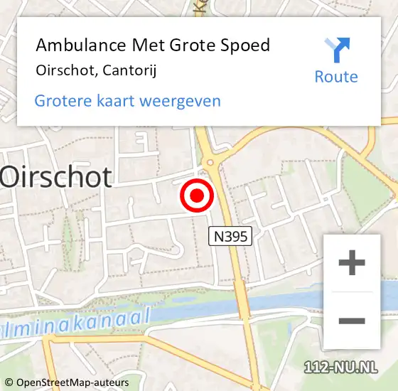 Locatie op kaart van de 112 melding: Ambulance Met Grote Spoed Naar Oirschot, Cantorij op 22 november 2014 09:30