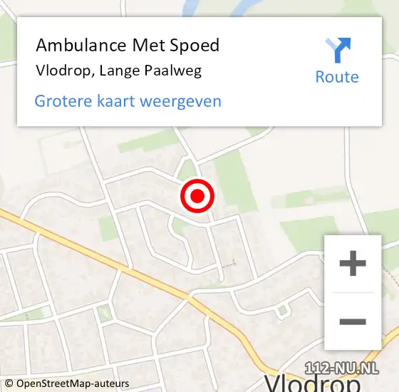 Locatie op kaart van de 112 melding: Ambulance Met Spoed Naar Vlodrop, Lange Paalweg op 22 november 2014 10:50