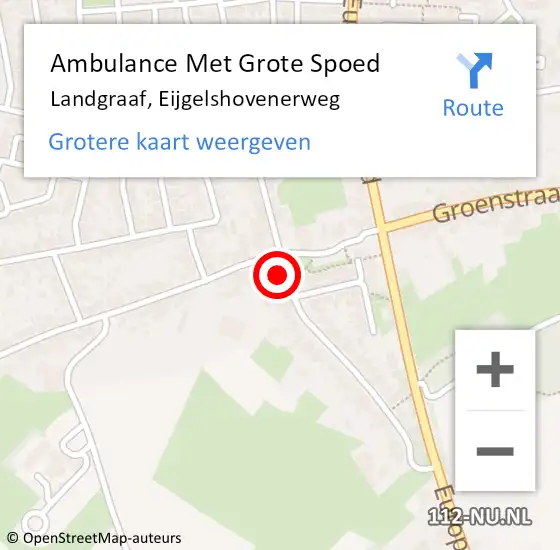 Locatie op kaart van de 112 melding: Ambulance Met Grote Spoed Naar Landgraaf, Eijgelshovenerweg op 22 november 2014 12:16