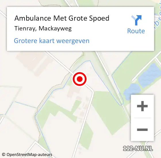 Locatie op kaart van de 112 melding: Ambulance Met Grote Spoed Naar Tienray, Mackayweg op 21 oktober 2013 22:17