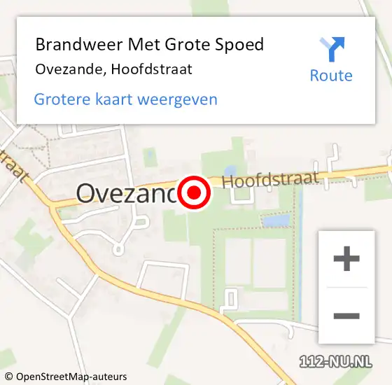 Locatie op kaart van de 112 melding: Brandweer Met Grote Spoed Naar Ovezande, Hoofdstraat op 22 november 2014 13:09