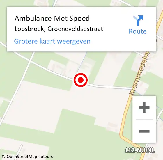 Locatie op kaart van de 112 melding: Ambulance Met Spoed Naar Loosbroek, Groeneveldsestraat op 22 november 2014 13:47