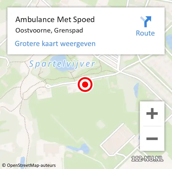 Locatie op kaart van de 112 melding: Ambulance Met Spoed Naar Oostvoorne, Grenspad op 22 november 2014 15:11