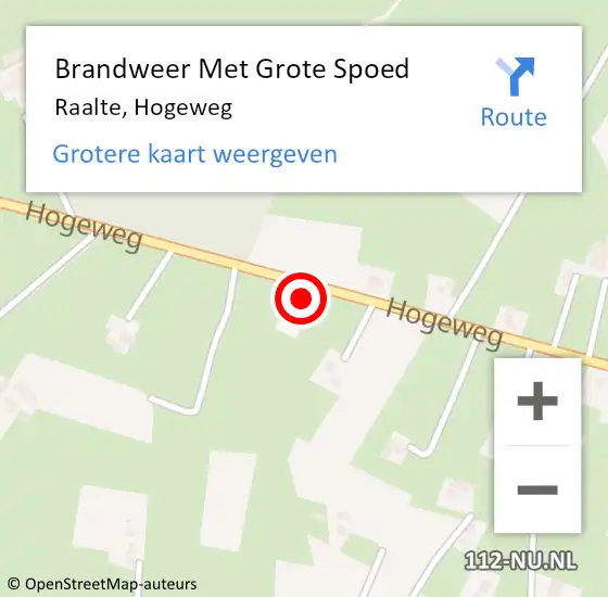 Locatie op kaart van de 112 melding: Brandweer Met Grote Spoed Naar Raalte, Hogeweg op 22 november 2014 15:18