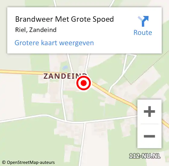 Locatie op kaart van de 112 melding: Brandweer Met Grote Spoed Naar Riel, Zandeind op 22 november 2014 15:41