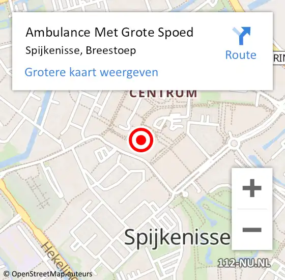 Locatie op kaart van de 112 melding: Ambulance Met Grote Spoed Naar Spijkenisse, Breestoep op 10 september 2013 11:06
