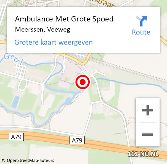 Locatie op kaart van de 112 melding: Ambulance Met Grote Spoed Naar Meerssen, Veeweg op 22 november 2014 17:53