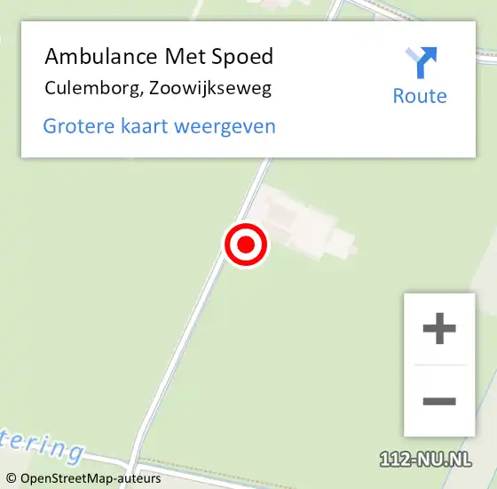 Locatie op kaart van de 112 melding: Ambulance Met Spoed Naar Culemborg, Zoowijkseweg op 22 november 2014 18:02