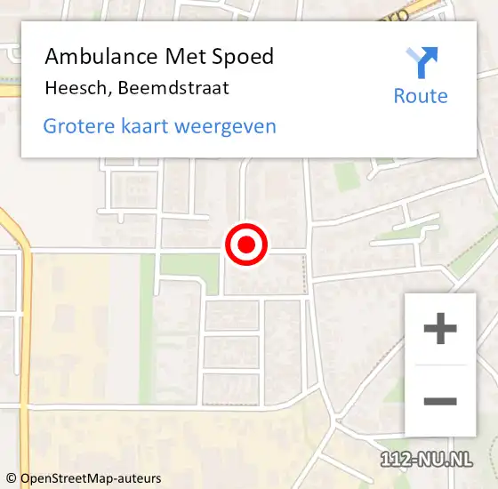 Locatie op kaart van de 112 melding: Ambulance Met Spoed Naar Heesch, Beemdstraat op 22 november 2014 19:10