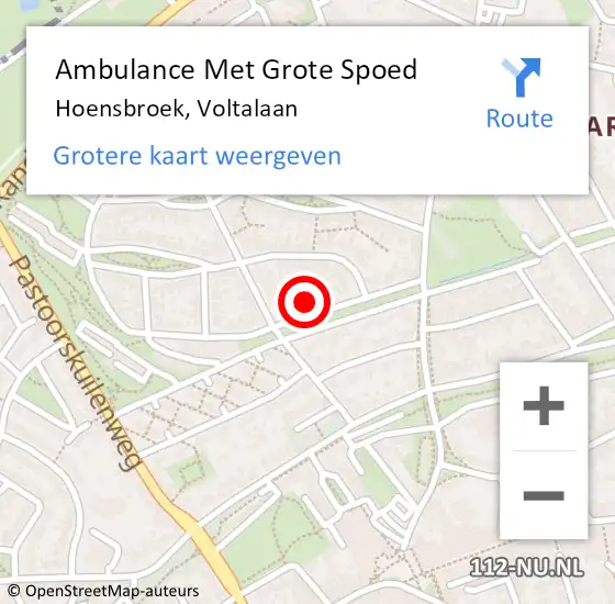 Locatie op kaart van de 112 melding: Ambulance Met Grote Spoed Naar Hoensbroek, Voltalaan op 22 november 2014 20:53