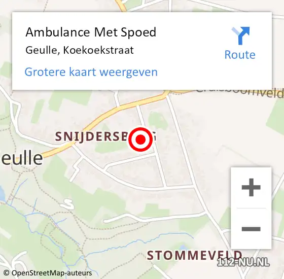 Locatie op kaart van de 112 melding: Ambulance Met Spoed Naar Geulle, Koekoekstraat op 22 november 2014 21:27