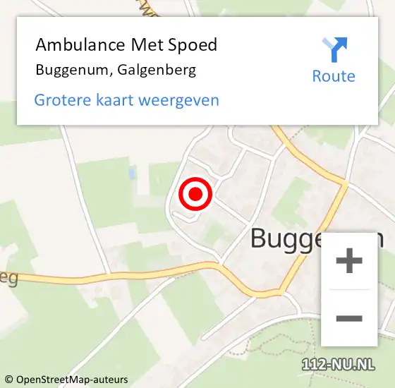 Locatie op kaart van de 112 melding: Ambulance Met Spoed Naar Buggenum, Galgenberg op 22 november 2014 22:00
