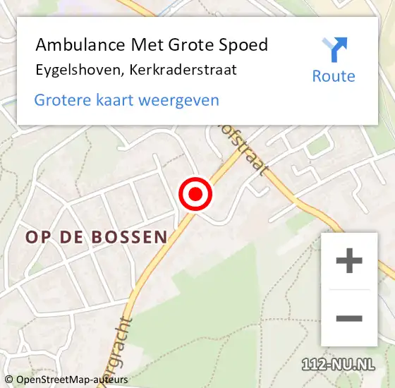 Locatie op kaart van de 112 melding: Ambulance Met Grote Spoed Naar Eygelshoven, Kerkraderstraat op 22 november 2014 22:42