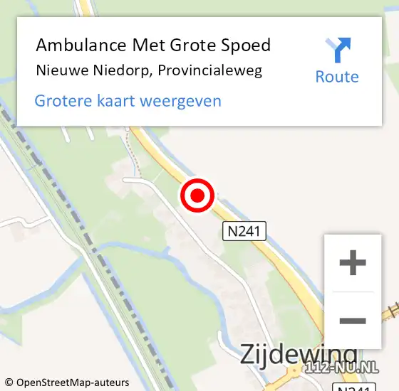 Locatie op kaart van de 112 melding: Ambulance Met Grote Spoed Naar Nieuwe Niedorp, Provincialeweg op 23 november 2014 00:21