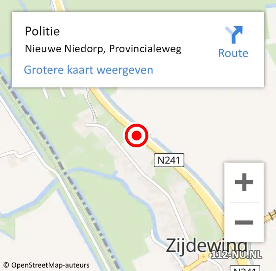 Locatie op kaart van de 112 melding: Politie Nieuwe Niedorp, Provincialeweg op 23 november 2014 00:26