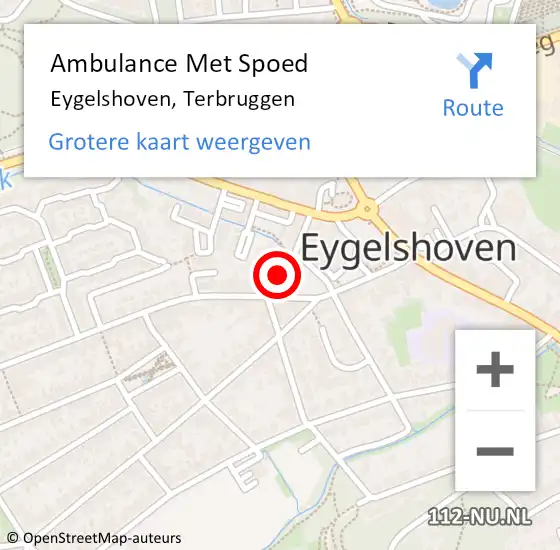 Locatie op kaart van de 112 melding: Ambulance Met Spoed Naar Eygelshoven, Terbruggen op 23 november 2014 03:34