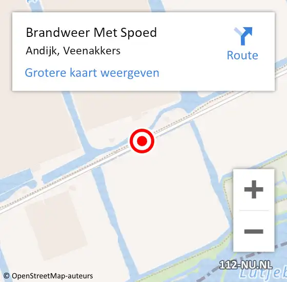 Locatie op kaart van de 112 melding: Brandweer Met Spoed Naar Andijk, Veenakkers op 10 september 2013 11:09