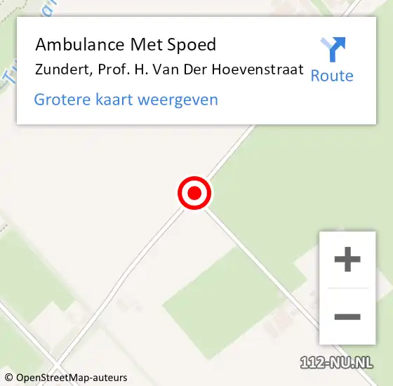 Locatie op kaart van de 112 melding: Ambulance Met Spoed Naar Zundert, Prof. H. Van Der Hoevenstraat op 23 november 2014 05:52