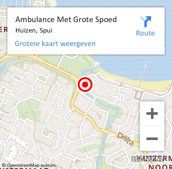 Locatie op kaart van de 112 melding: Ambulance Met Grote Spoed Naar Huizen, Spui op 23 november 2014 09:56