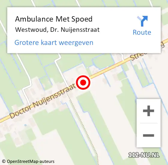 Locatie op kaart van de 112 melding: Ambulance Met Spoed Naar Westwoud, Dr. Nuijensstraat op 23 november 2014 10:12