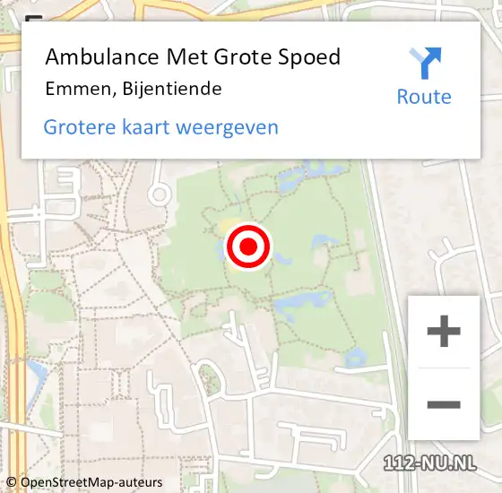 Locatie op kaart van de 112 melding: Ambulance Met Grote Spoed Naar Emmen, Bijentiende op 23 november 2014 10:51