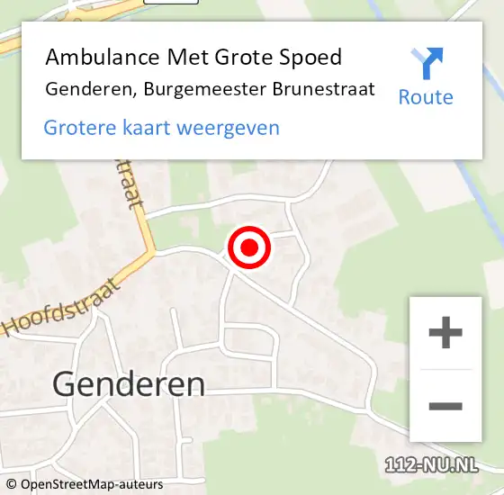 Locatie op kaart van de 112 melding: Ambulance Met Grote Spoed Naar Genderen, Burgemeester Brunestraat op 23 november 2014 12:38