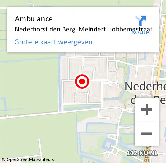 Locatie op kaart van de 112 melding: Ambulance Nederhorst den Berg, Meindert Hobbemastraat op 23 november 2014 12:43