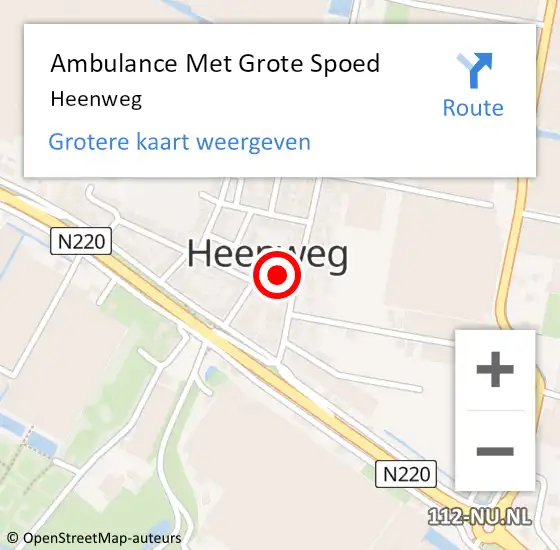 Locatie op kaart van de 112 melding: Ambulance Met Grote Spoed Naar Heenweg op 23 november 2014 13:12