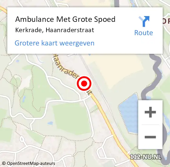 Locatie op kaart van de 112 melding: Ambulance Met Grote Spoed Naar Kerkrade, Haanraderstraat op 23 november 2014 13:45