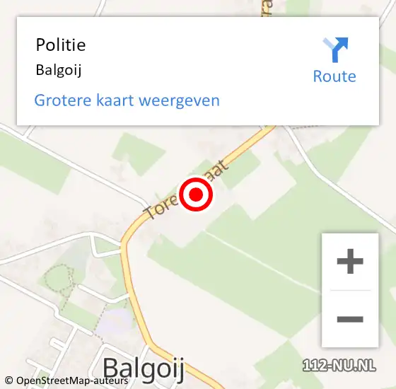 Locatie op kaart van de 112 melding: Politie Balgoij op 23 november 2014 15:01