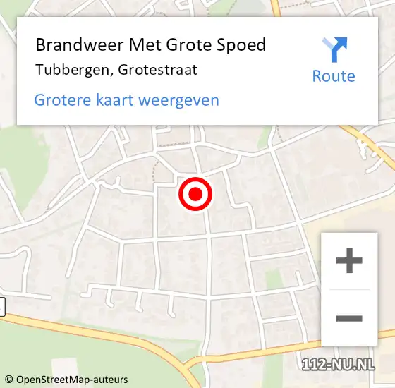 Locatie op kaart van de 112 melding: Brandweer Met Grote Spoed Naar Tubbergen, Grotestraat op 23 november 2014 15:40