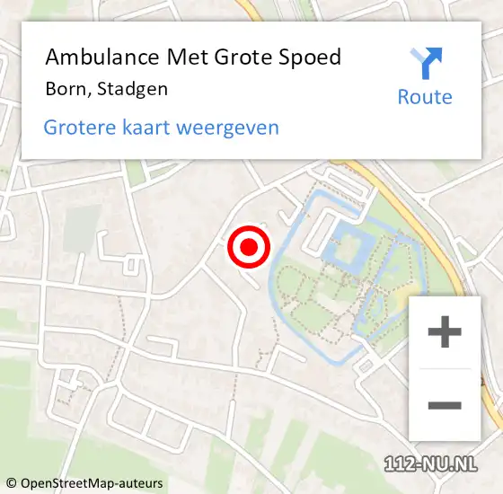 Locatie op kaart van de 112 melding: Ambulance Met Grote Spoed Naar Born, Stadgen op 23 november 2014 15:53