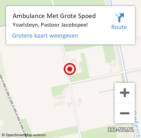 Locatie op kaart van de 112 melding: Ambulance Met Grote Spoed Naar Ysselsteyn, Pastoor Jacobspeel op 23 november 2014 16:46