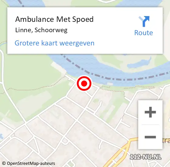 Locatie op kaart van de 112 melding: Ambulance Met Spoed Naar Linne, Schoorweg op 23 november 2014 17:44