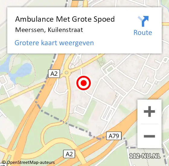 Locatie op kaart van de 112 melding: Ambulance Met Grote Spoed Naar Meerssen, Kuilenstraat op 23 november 2014 19:29