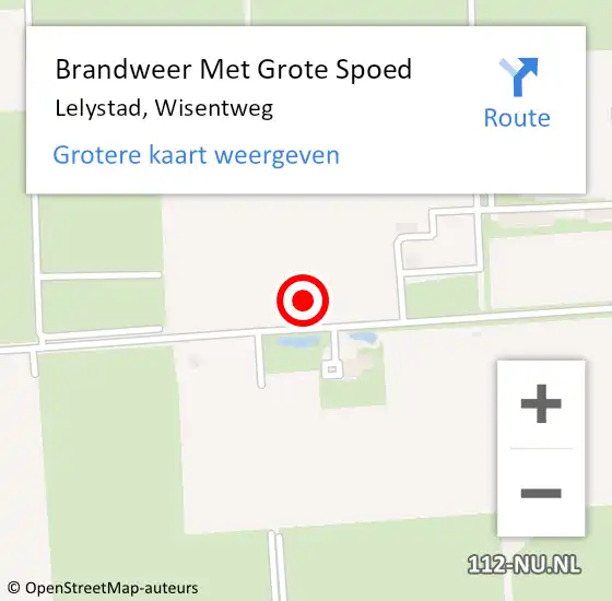 Locatie op kaart van de 112 melding: Brandweer Met Grote Spoed Naar Lelystad, Wisentweg op 23 november 2014 19:37