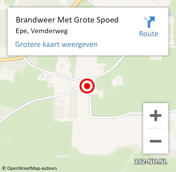 Locatie op kaart van de 112 melding: Brandweer Met Grote Spoed Naar Epe, Vemderweg op 22 oktober 2013 05:44