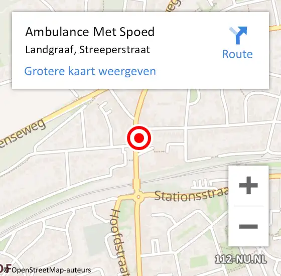 Locatie op kaart van de 112 melding: Ambulance Met Spoed Naar Landgraaf, Streeperstraat op 24 november 2014 02:45